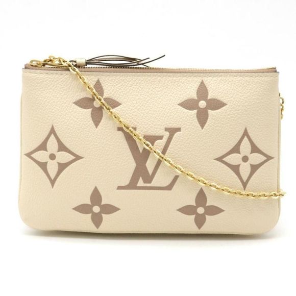 Louis Vuitton Pochette Double Zip 2 Way Chain Shoulder Monogram Implant - Picture 1 of 6